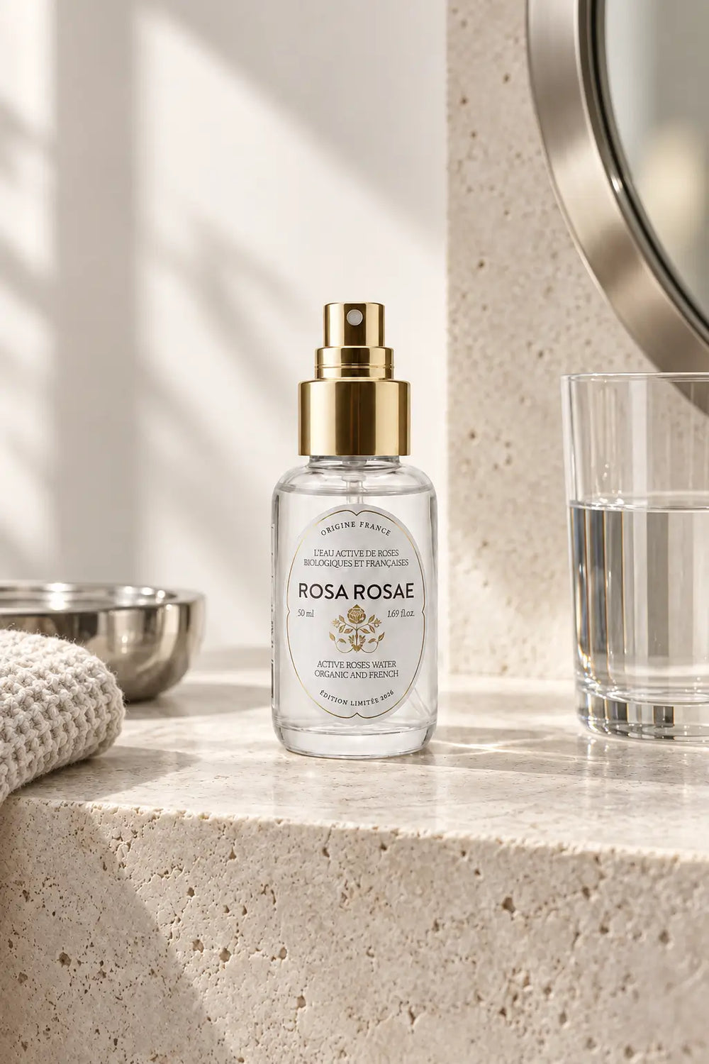 Eau active aux roses biologiques et françaises