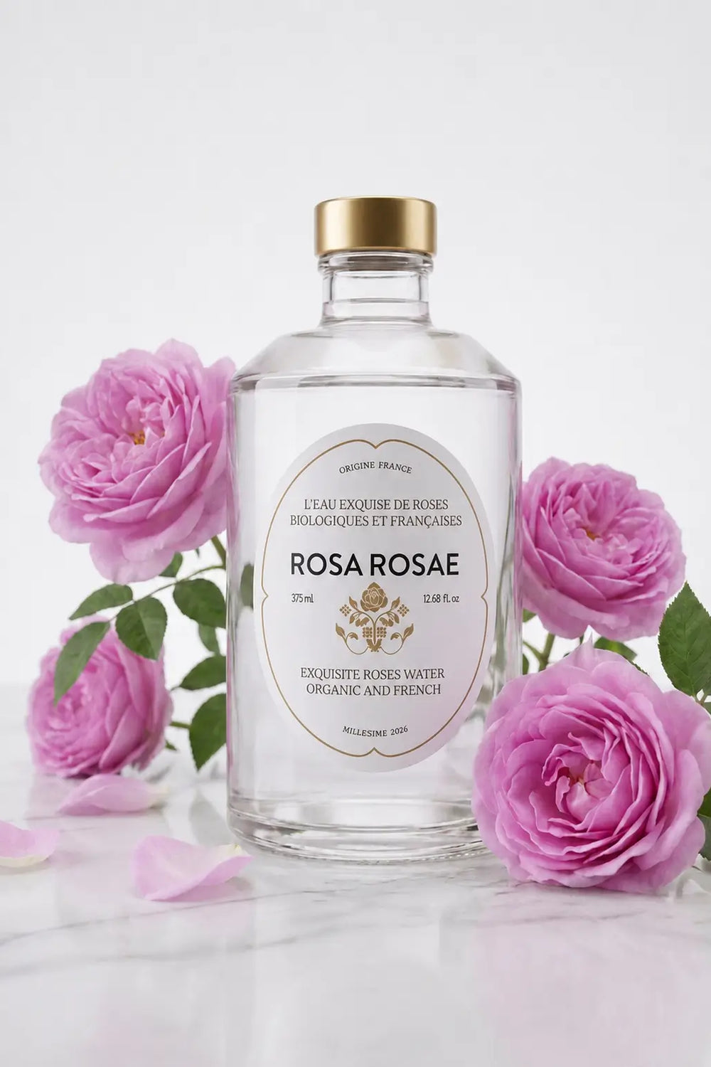 Eau exquise aux roses biologiques et françaises