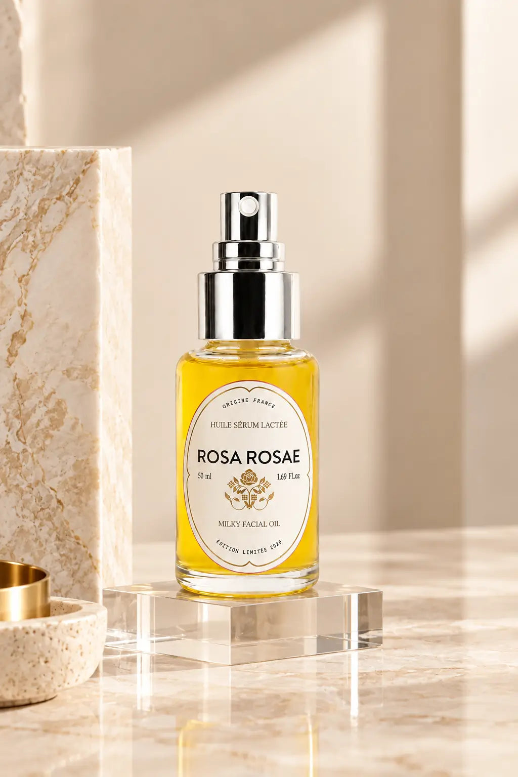 Milky face oil with rose